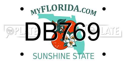 DB769 Florida License Plate