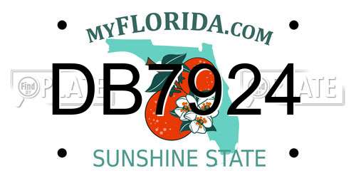 DB7924 Florida License Plate