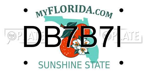 DB7B7I Florida License Plate