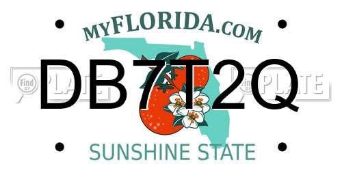 DB7T2Q Florida License Plate