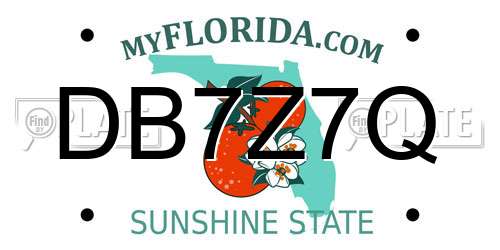 DB7Z7Q Florida License Plate