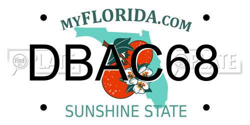 DBAC68 Florida License Plate