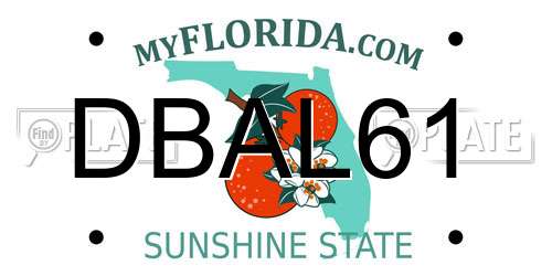 DBAL61 Florida License Plate