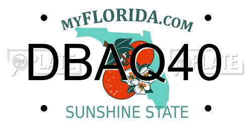 DBAQ40 Florida License Plate