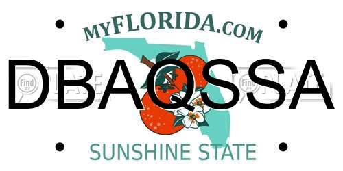DBAQSSA Florida License Plate