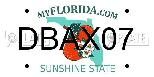 DBAX07 Florida License Plate