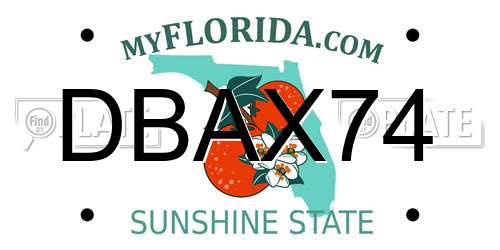 DBAX74 Florida License Plate