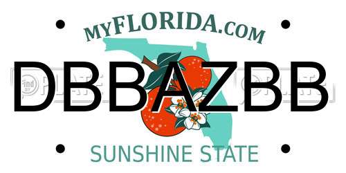 DBBAZBB Florida License Plate