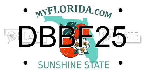 DBBF25 Florida License Plate