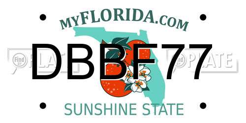 DBBF77 Florida License Plate