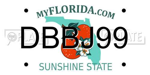 DBBJ99 Florida License Plate