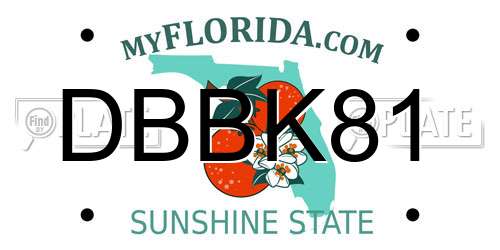 DBBK81 Florida License Plate