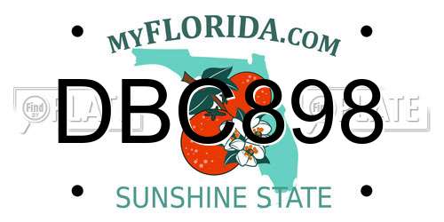 DBC898 Florida License Plate
