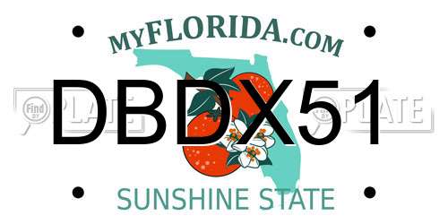 DBDX51 Florida License Plate