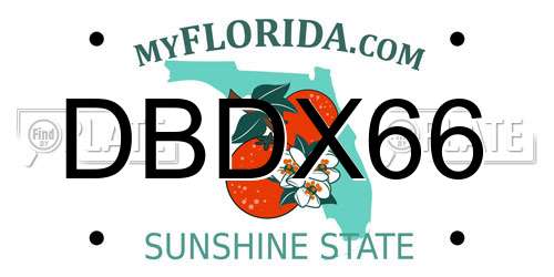 DBDX66 Florida License Plate
