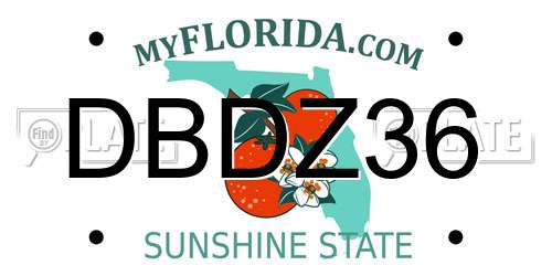 DBDZ36 Florida License Plate