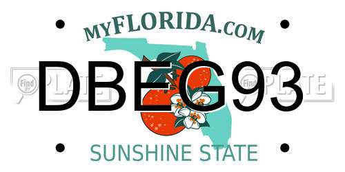 DBEG93 Florida License Plate