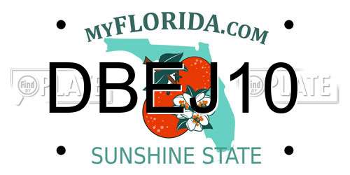 DBEJ10 Florida License Plate