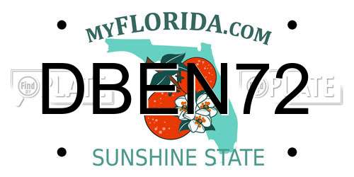 DBEN72 Florida License Plate