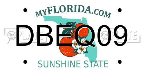 DBEQ09 Florida License Plate