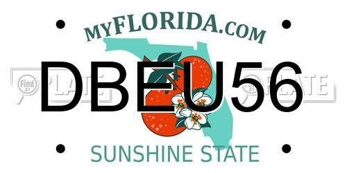 DBEU56 Florida License Plate