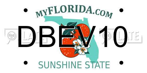 DBEV10 Florida License Plate