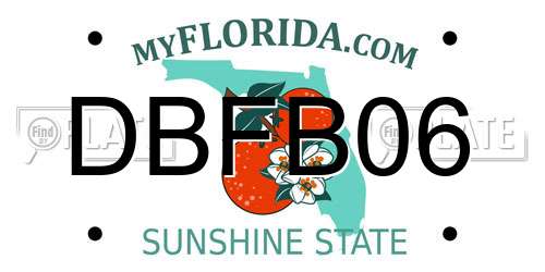 DBFB06 Florida License Plate