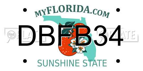 DBFB34 Florida License Plate