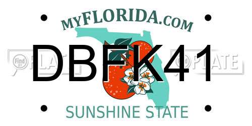 DBFK41 Florida License Plate
