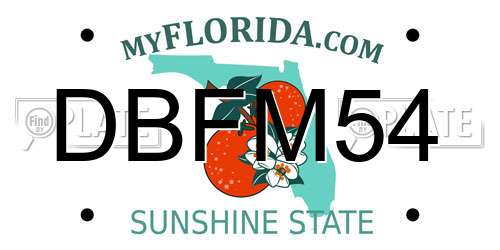 DBFM54 Florida License Plate