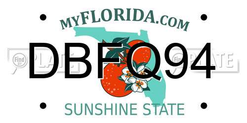 DBFQ94 Florida License Plate