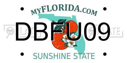 DBFU09 Florida License Plate