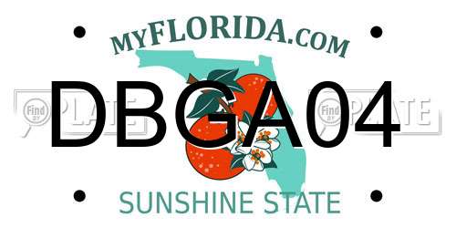 DBGA04 Florida License Plate