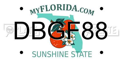 DBGF88 Florida License Plate