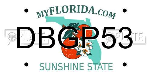 DBGP53 Florida License Plate