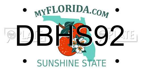 DBHS92 Florida License Plate