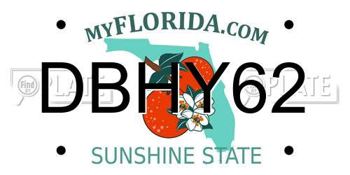 DBHY62 Florida License Plate