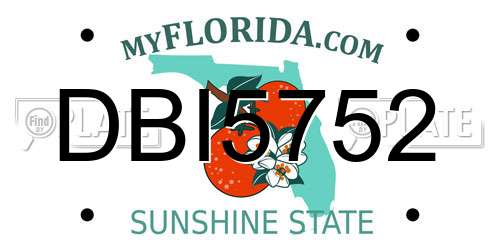 DBI5752 Florida License Plate
