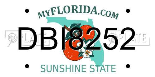 DBI8252 Florida License Plate