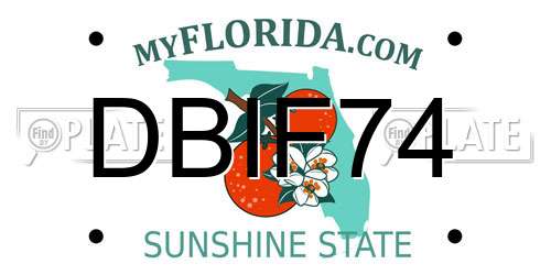 DBIF74 Florida License Plate