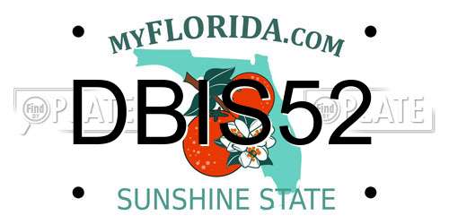 DBIS52 Florida License Plate