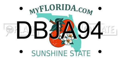 DBJA94 Florida License Plate