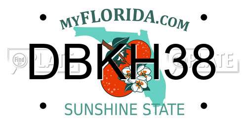 DBKH38 Florida License Plate