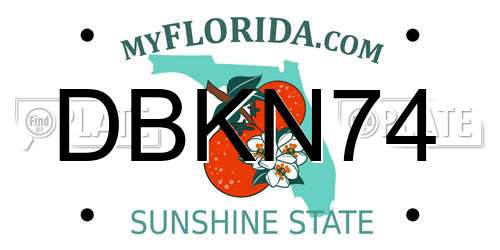 DBKN74 Florida License Plate