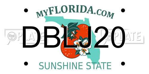 DBLJ20 Florida License Plate