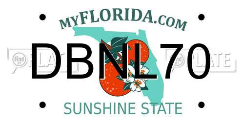 DBNL70 Florida License Plate
