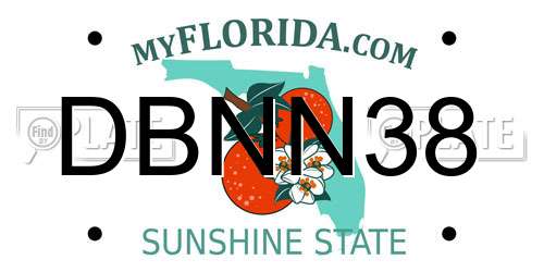 DBNN38 Florida License Plate