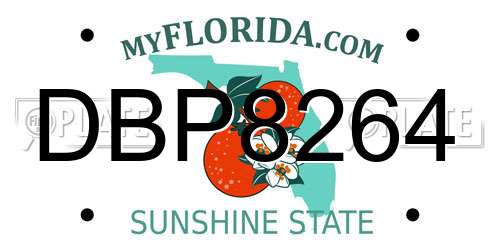 DBP8264 Florida License Plate