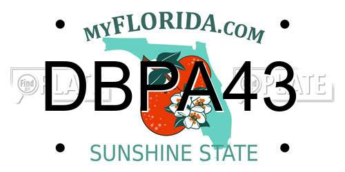 DBPA43 Florida License Plate