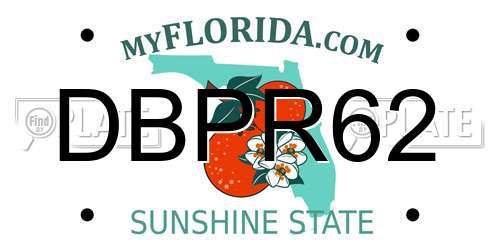 DBPR62 Florida License Plate